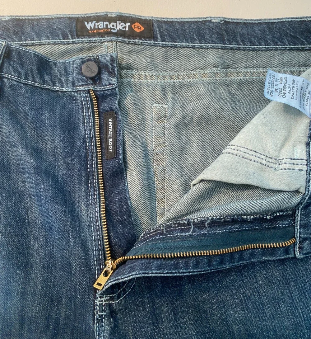 NWT Wrangler FR Flame Resistant Jeans Men's 36x36Slim Boot CAT 2 Workwear
